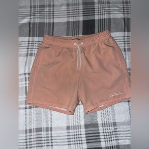 Men’s Hollister Light Pink Salmon Medium Lined Pull-on Swim Trunks